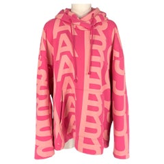 MARC JACOBS Size S Pink Cotton Monogram Hoodie Jacket