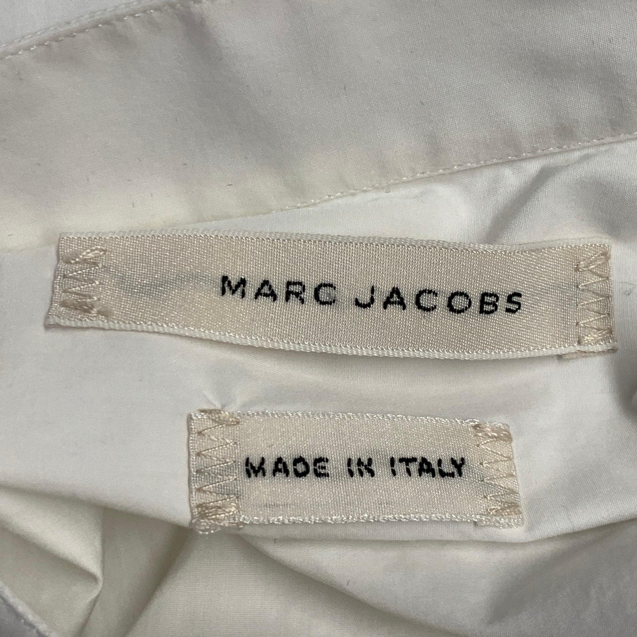 MARC JACOBS Size S White Cotton Wingtip Pleated Bib French Cuffs Tuxedo Long Sleeve Shirt For Sale 1