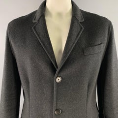 MARC JACOBS Size XL Grey Charcoal Wool Coat