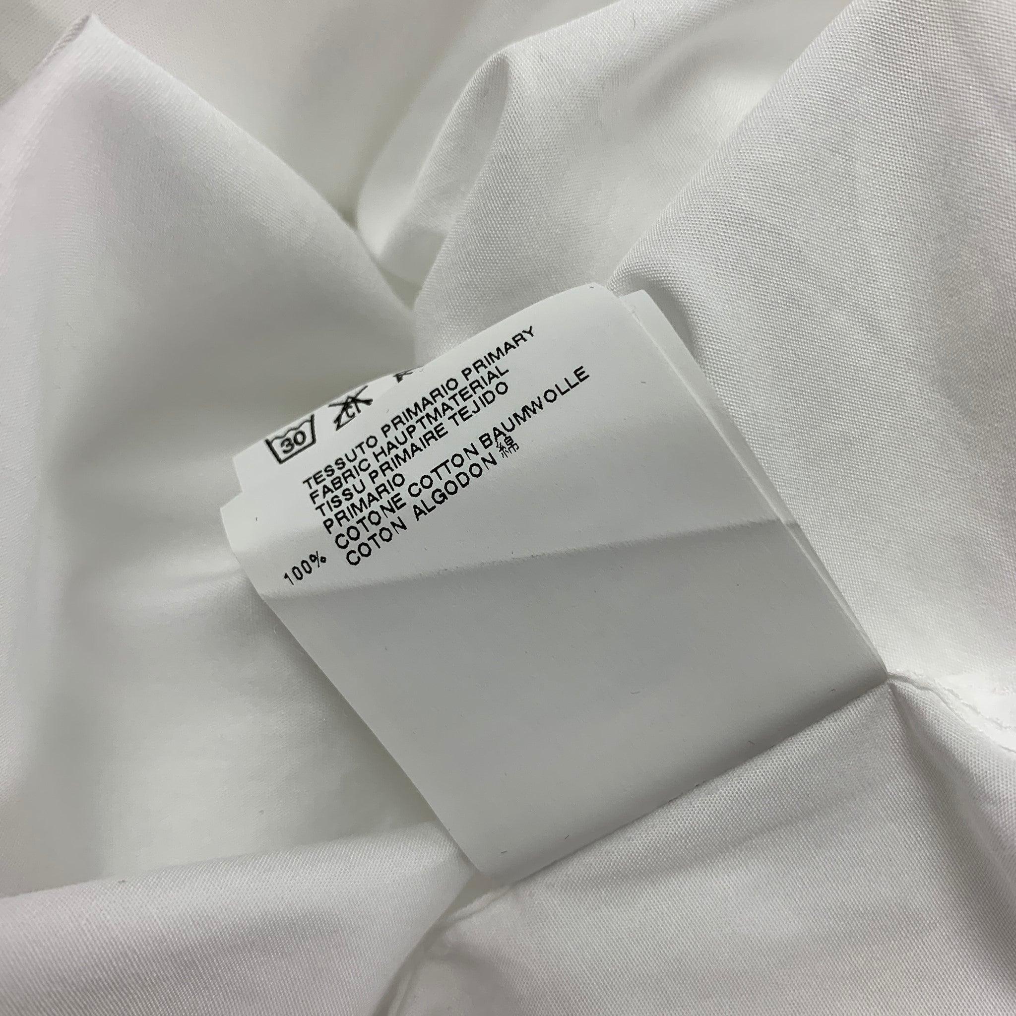 Men's MARC JACOBS Size XL White Cotton Button Down Long Sleeve Shirt For Sale