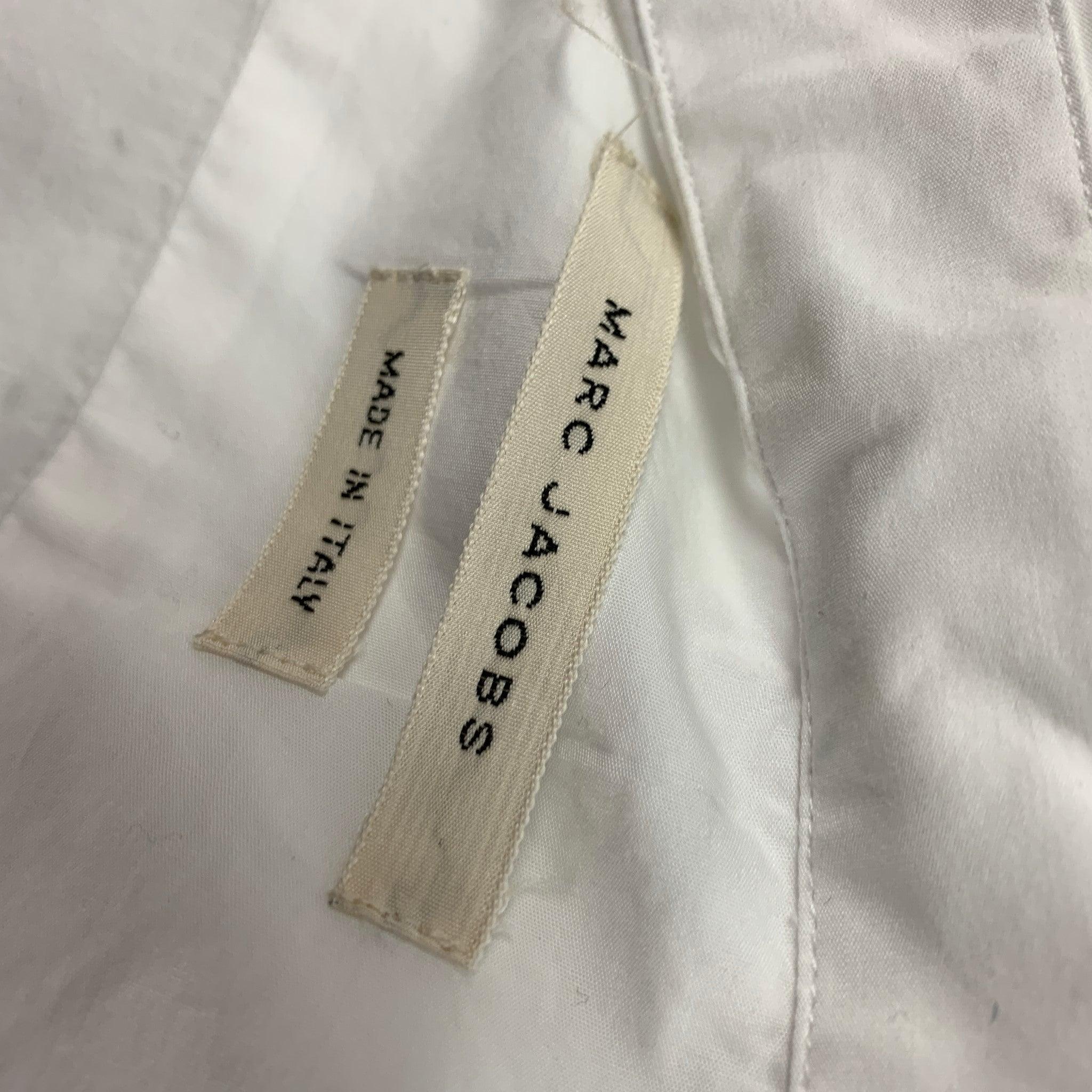 MARC JACOBS Size XL White Cotton Button Down Long Sleeve Shirt For Sale 2