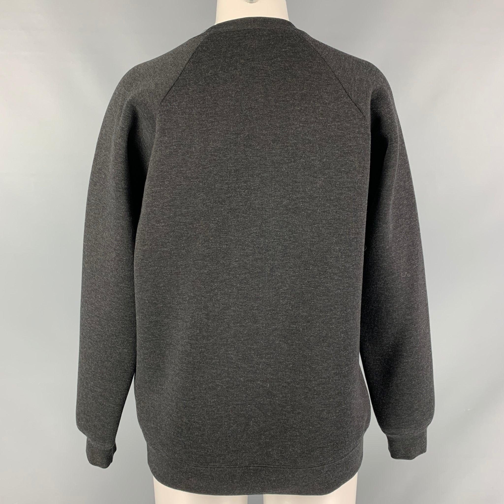 MARC JACOBS Size XS Black Applique Wool Blend Crew-Neck Pullover In Excellent Condition For Sale In San Francisco, CA