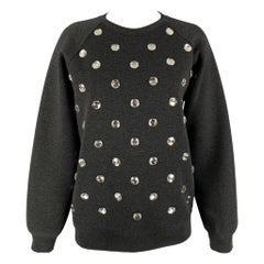 MARC JACOBS Taglia XS Pullover girocollo in misto lana con applicazioni nere