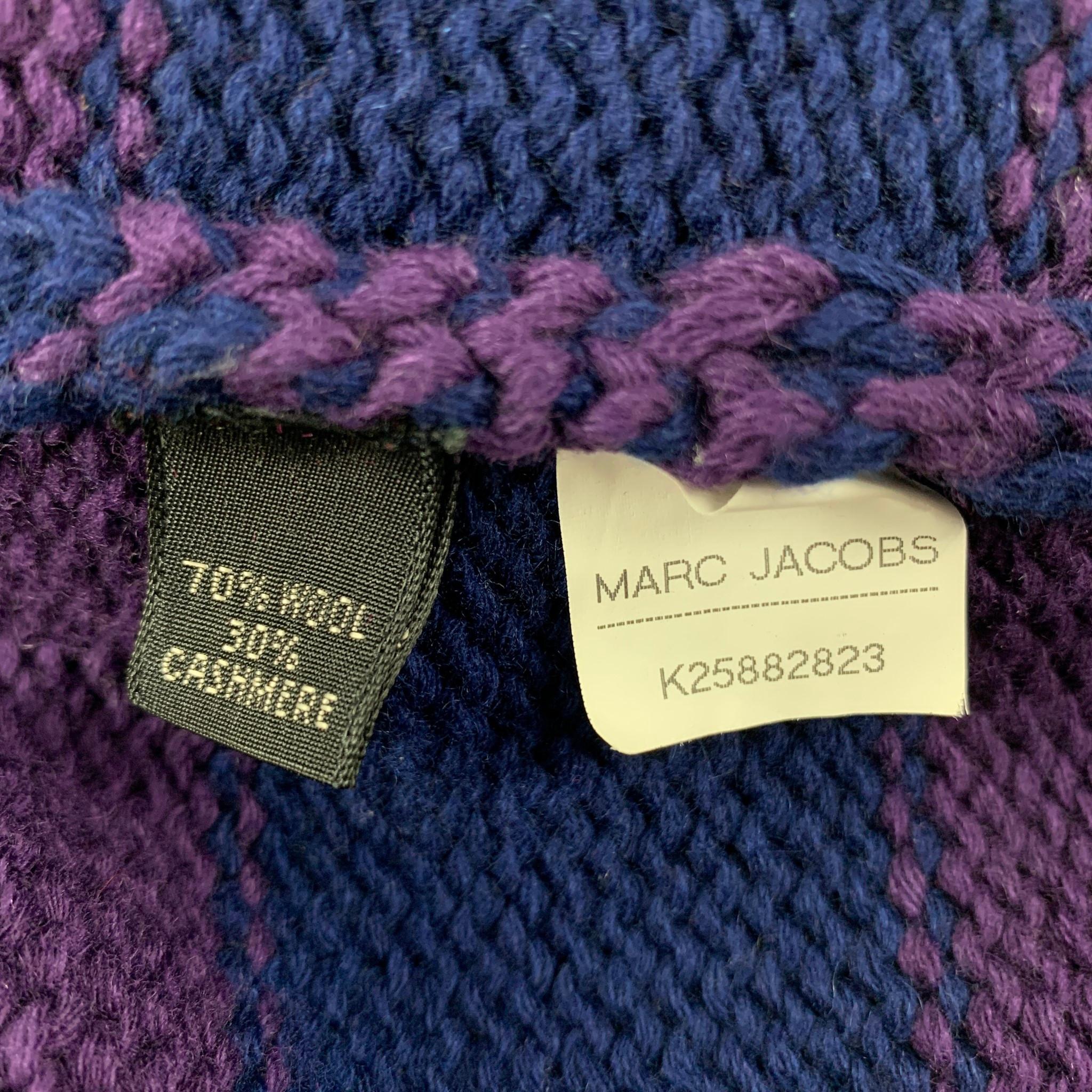 Women's MARC JACOBS Size XS Blue Purple Wool Cashmere Stripe Cardigan