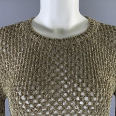 MARC JACOBS Size XS Gold Nylon Crew-Neck Pullover