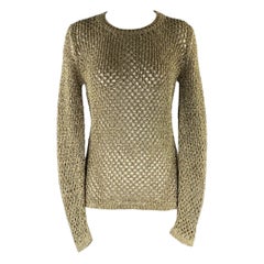 MARC JACOBS Size XS Gold Nylon Crew-Neck Pullover