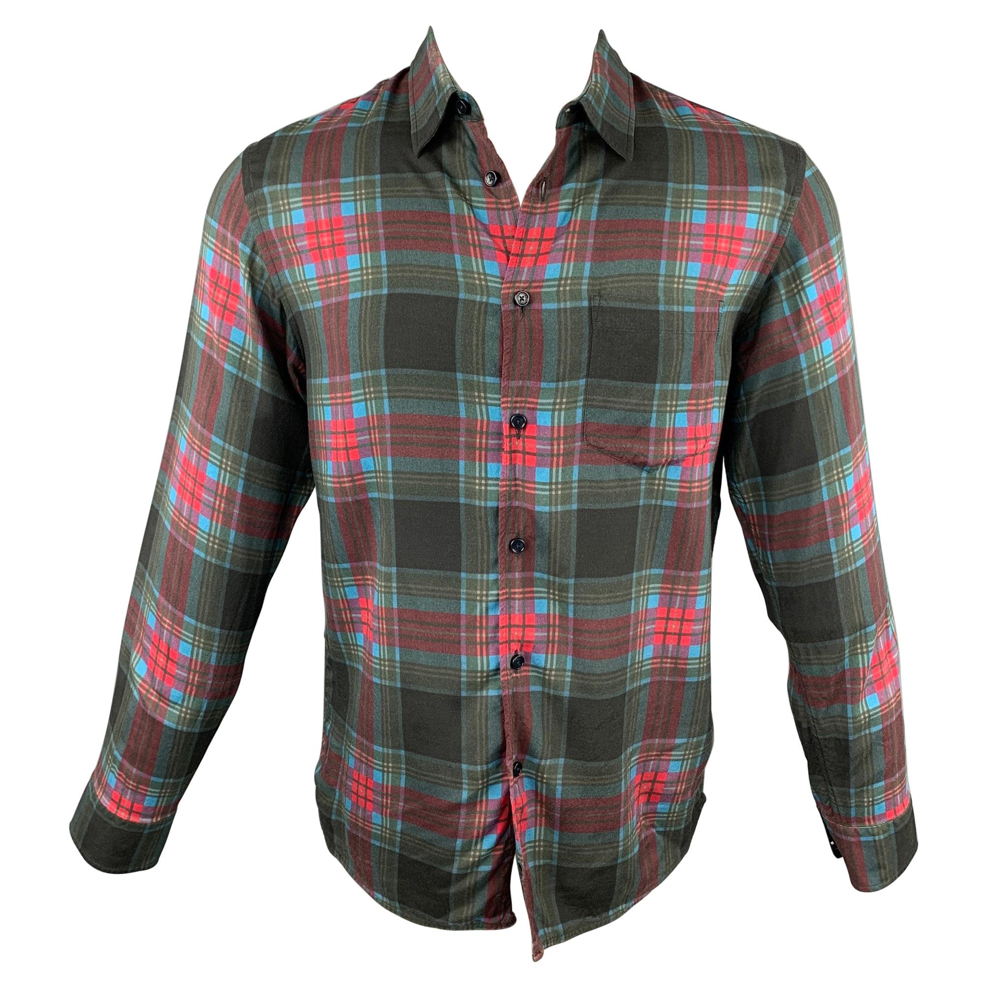 MARC JACOBS Size XS Multi-Color Plaid Viscose Button Up Long Sleeve Shirt  at 1stDibs