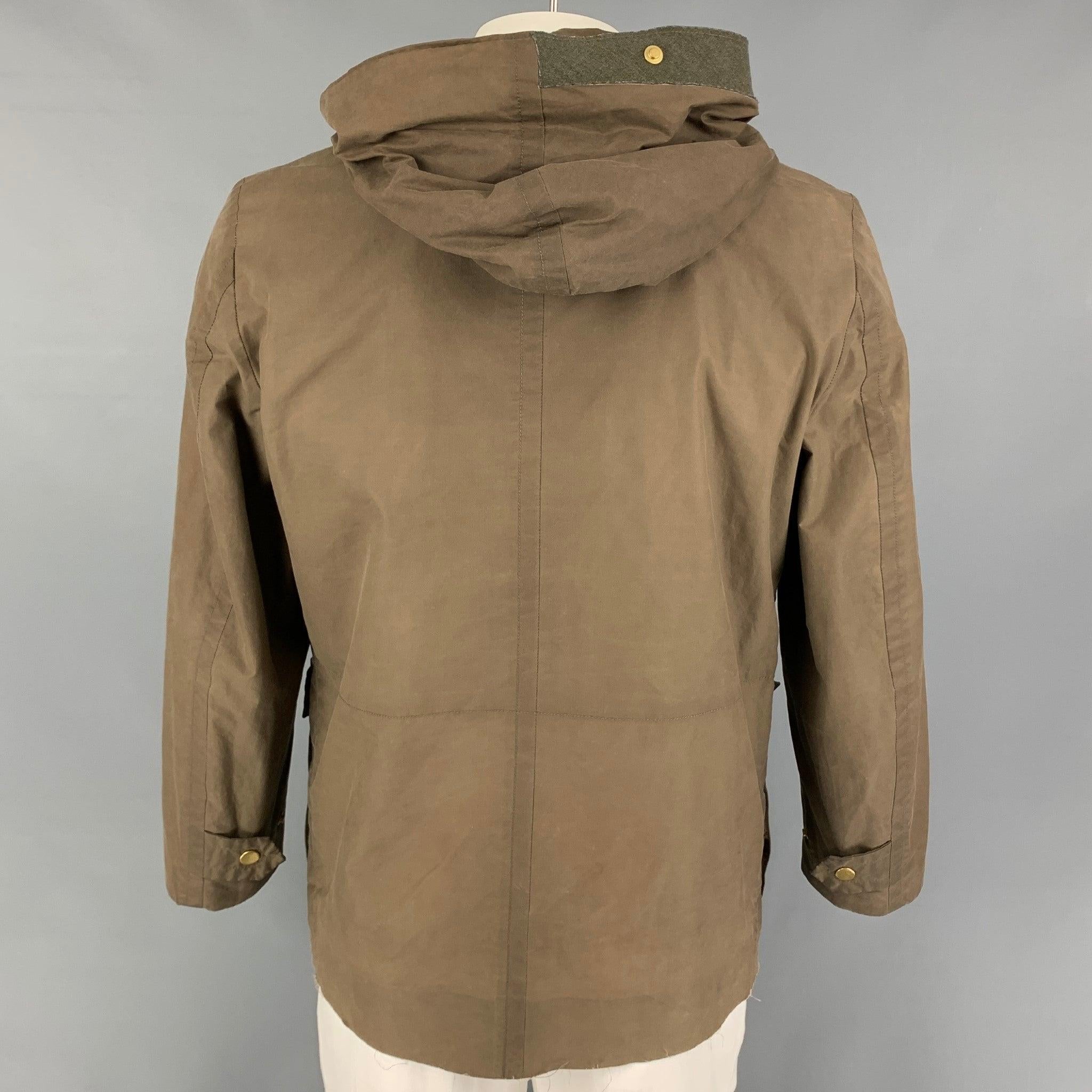 MARC JACOBS Size XS Olive Cotton Hooded Jacket In Good Condition For Sale In San Francisco, CA