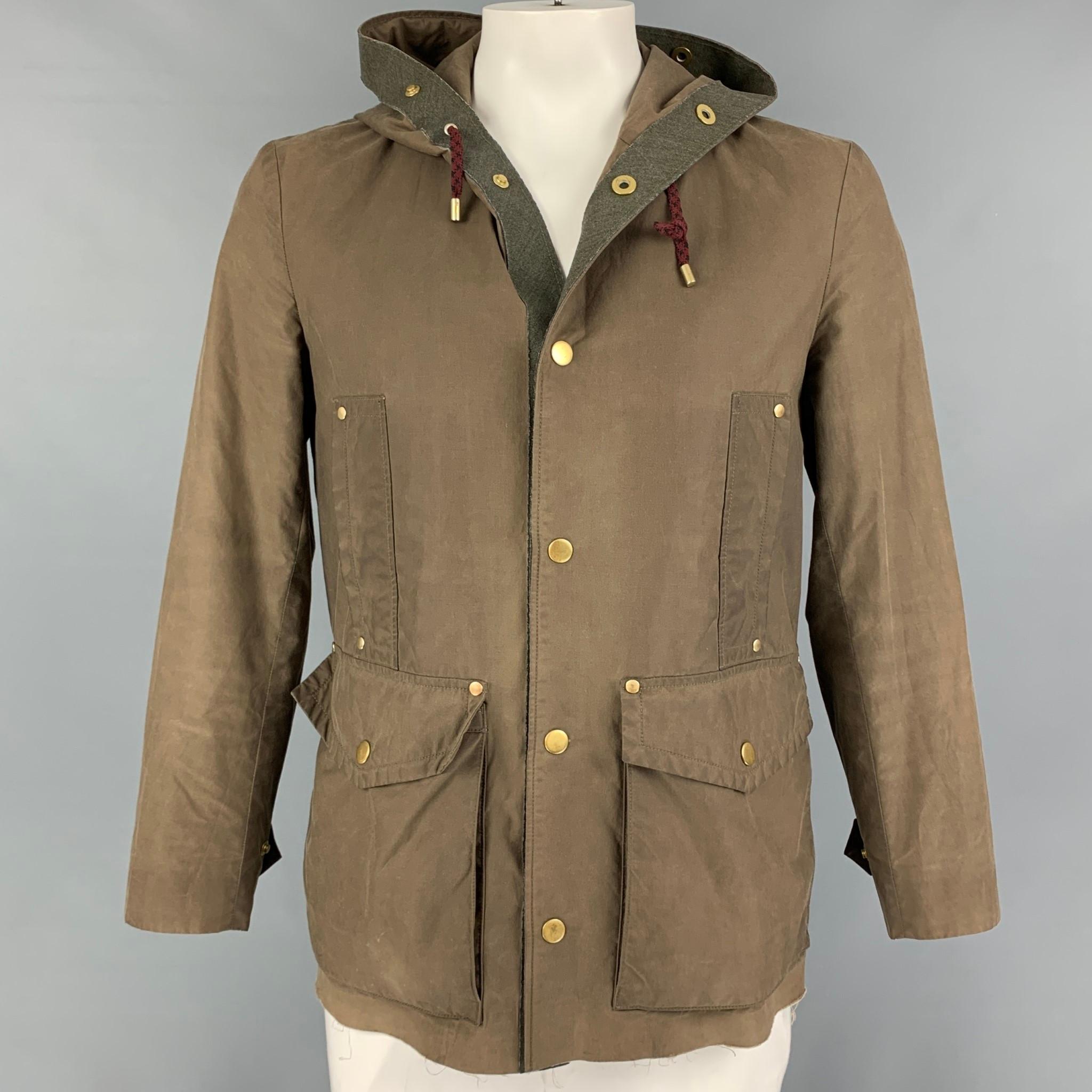 MARC JACOBS Size XS Olive Cotton Hooded Jacket