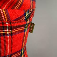 MARC JACOBS Size XS Red Multi Color Polyester Blend Plaid Pleated Dress