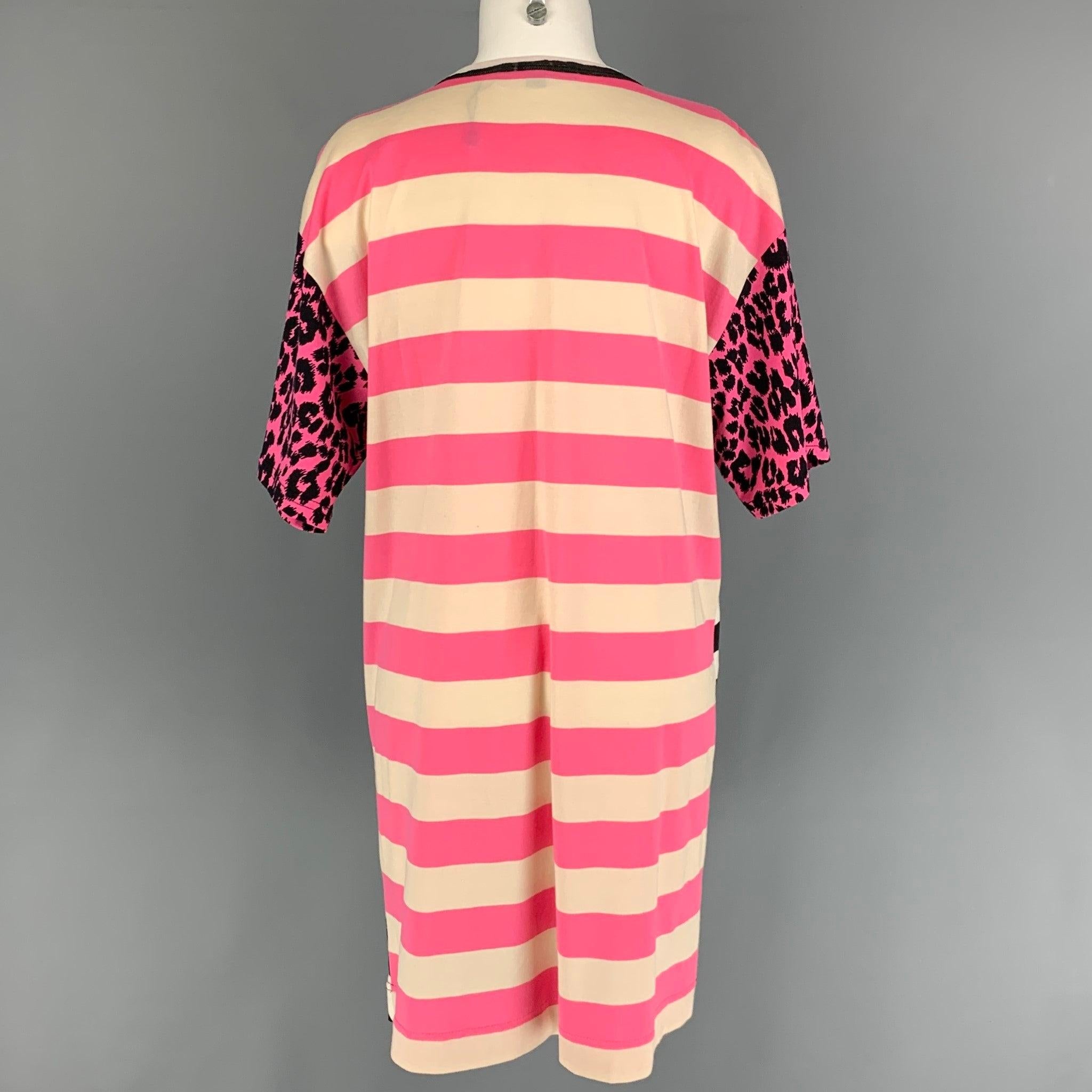 MARC JACOBS Talla XS Blanco Negro Rosa Jersey Animal Print Vestido Camiseta en Bueno estado para la venta en San Francisco, CA