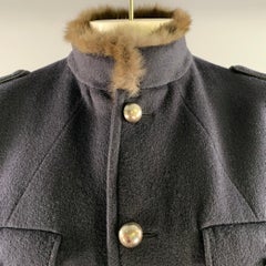 MARC JACOBS Size XXL Navy Cashmere Military Coat