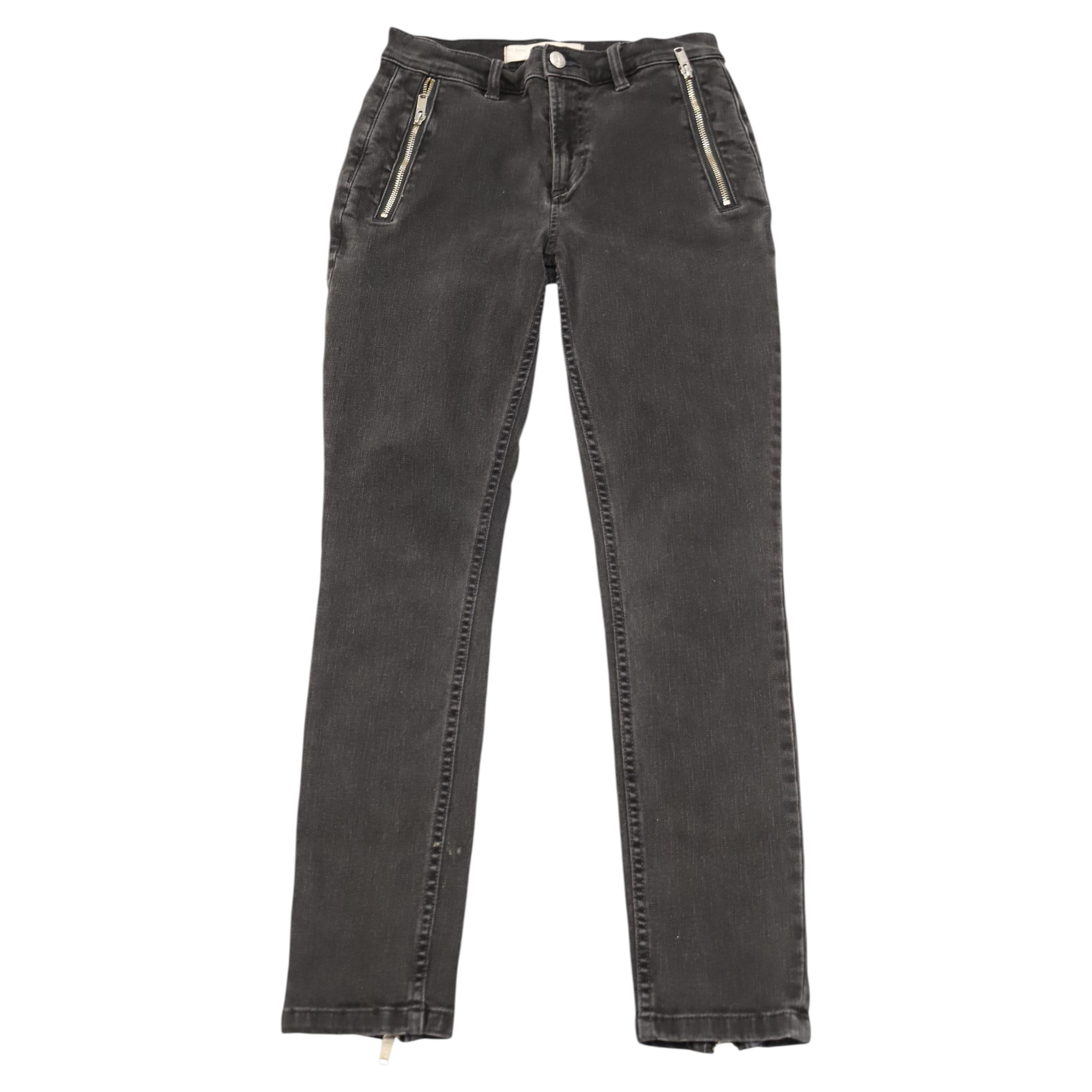 Marc Jacobs Skinny Jeans with Metal Zipper in Black Cotton