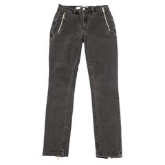 Marc Jacobs Skinny-Jeans mit Metallreißverschluss aus schwarzer Baumwolle