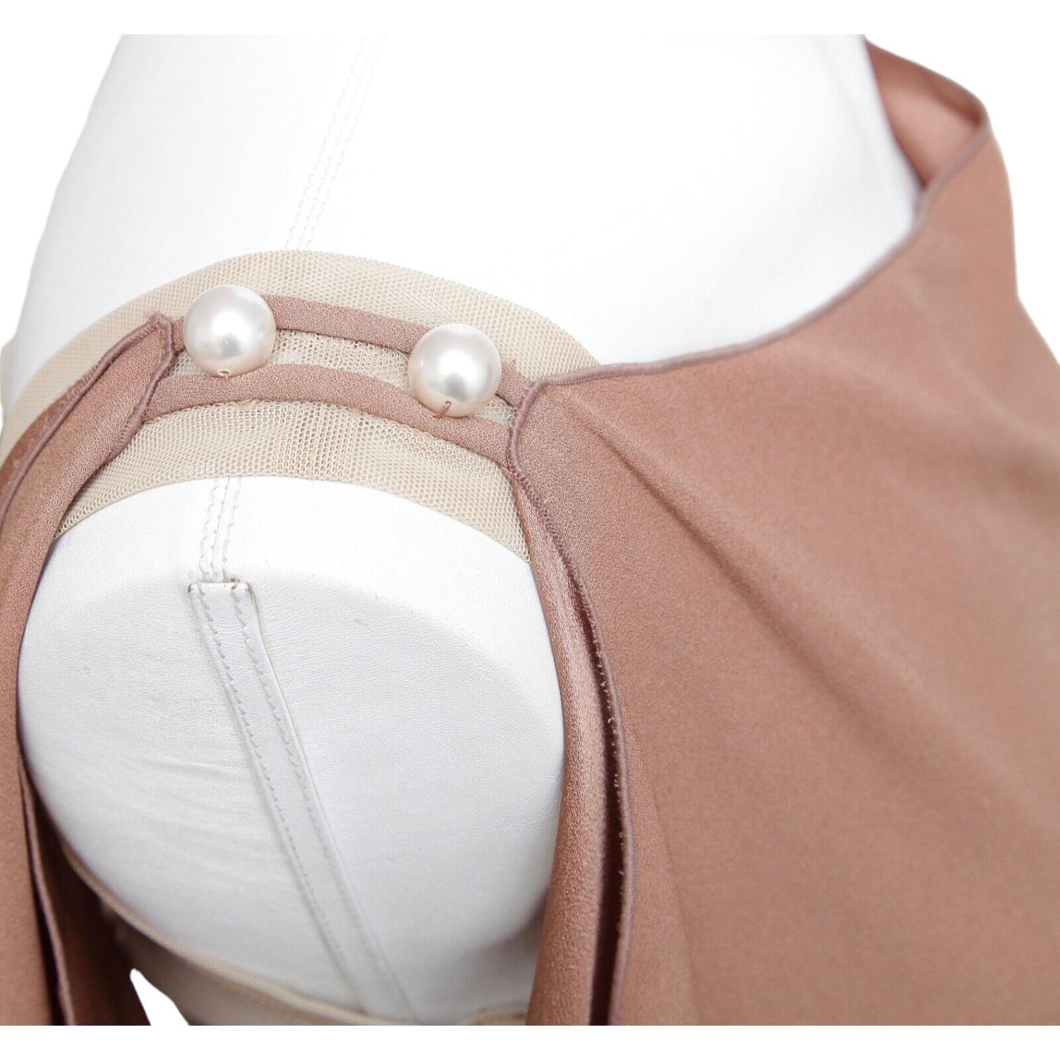 MARC JACOBS Blouse Top Shirt Draped Sleeveless Blush Brown Rayon Sz Bon état - En vente à Hollywood, FL