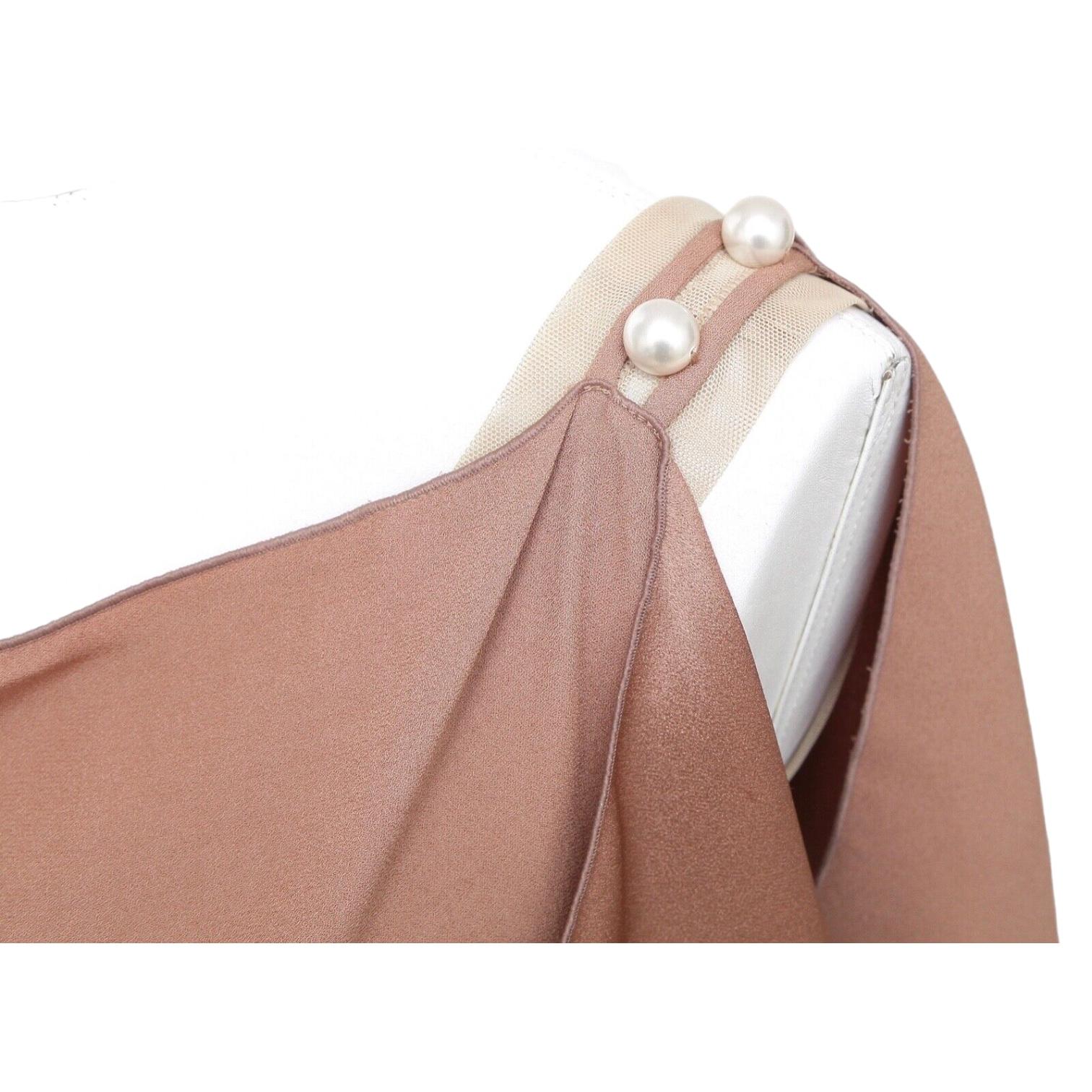 MARC JACOBS Blouse Top Shirt Draped Sleeveless Blush Brown Rayon Sz Pour femmes en vente