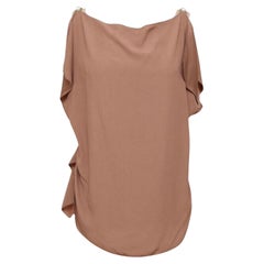 MARC JACOBS Blouse Top Shirt Draped Sleeveless Blush Brown Rayon Sz