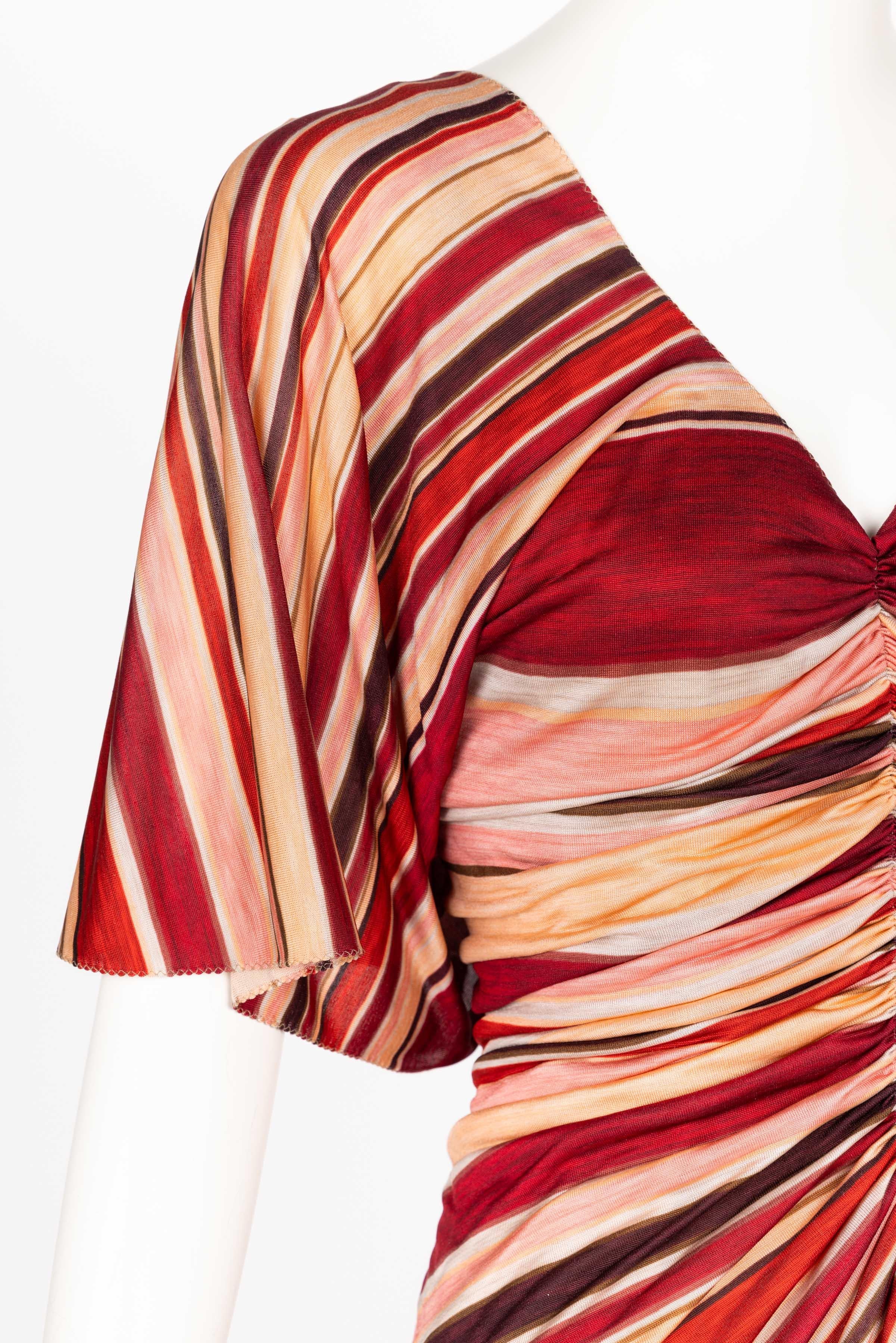 Marc Jacobs Spring 2011 Red & Pink Striped Silk Dress For Sale 6