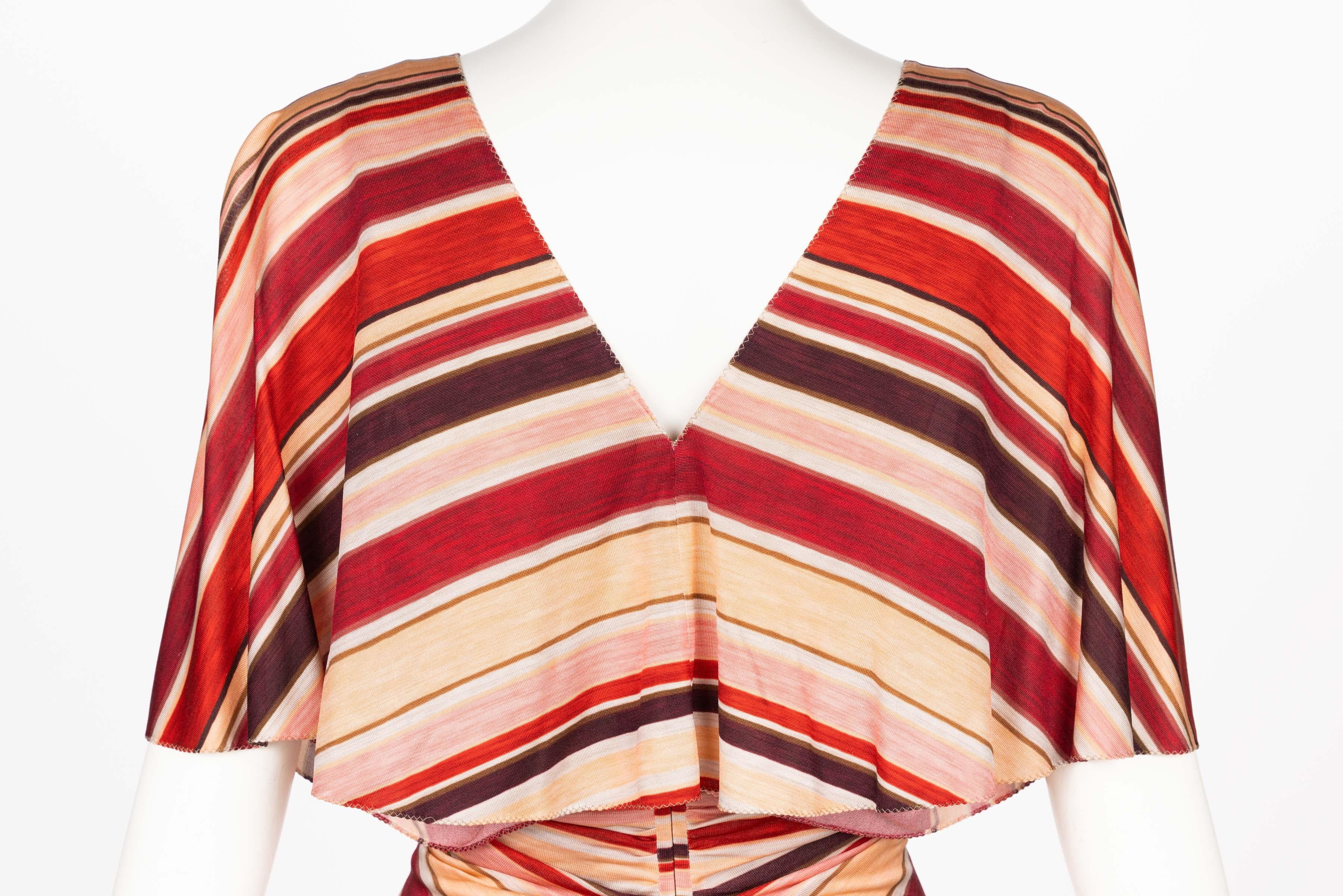 Marc Jacobs Spring 2011 Red & Pink Striped Silk Dress For Sale 8