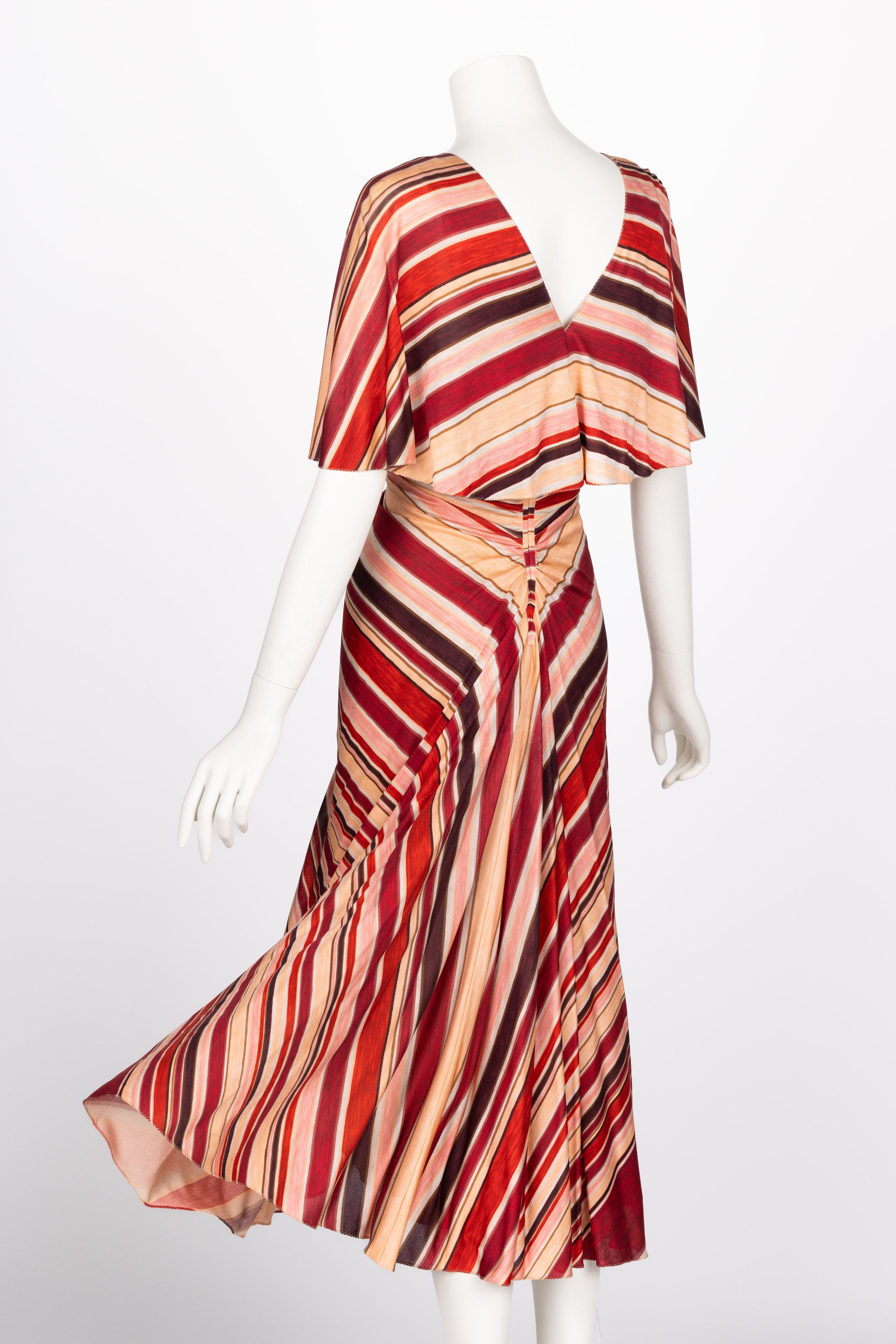 Marc Jacobs Spring 2011 Red & Pink Striped Silk Dress For Sale 1
