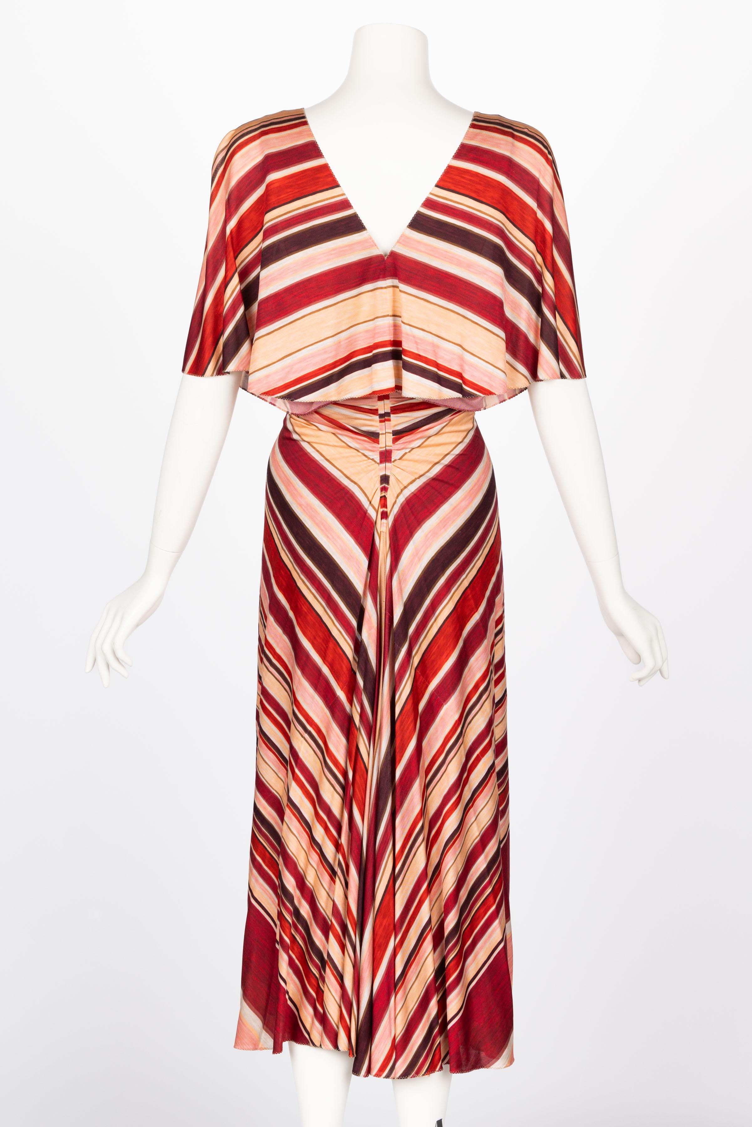 Marc Jacobs Spring 2011 Red & Pink Striped Silk Dress For Sale 3