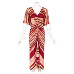 Retro Marc Jacobs Spring 2011 Red & Pink Striped Silk Dress