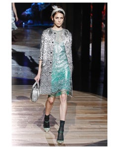 Marc Jacobs Spring 2012 Green and Silver Embellished Net Dress