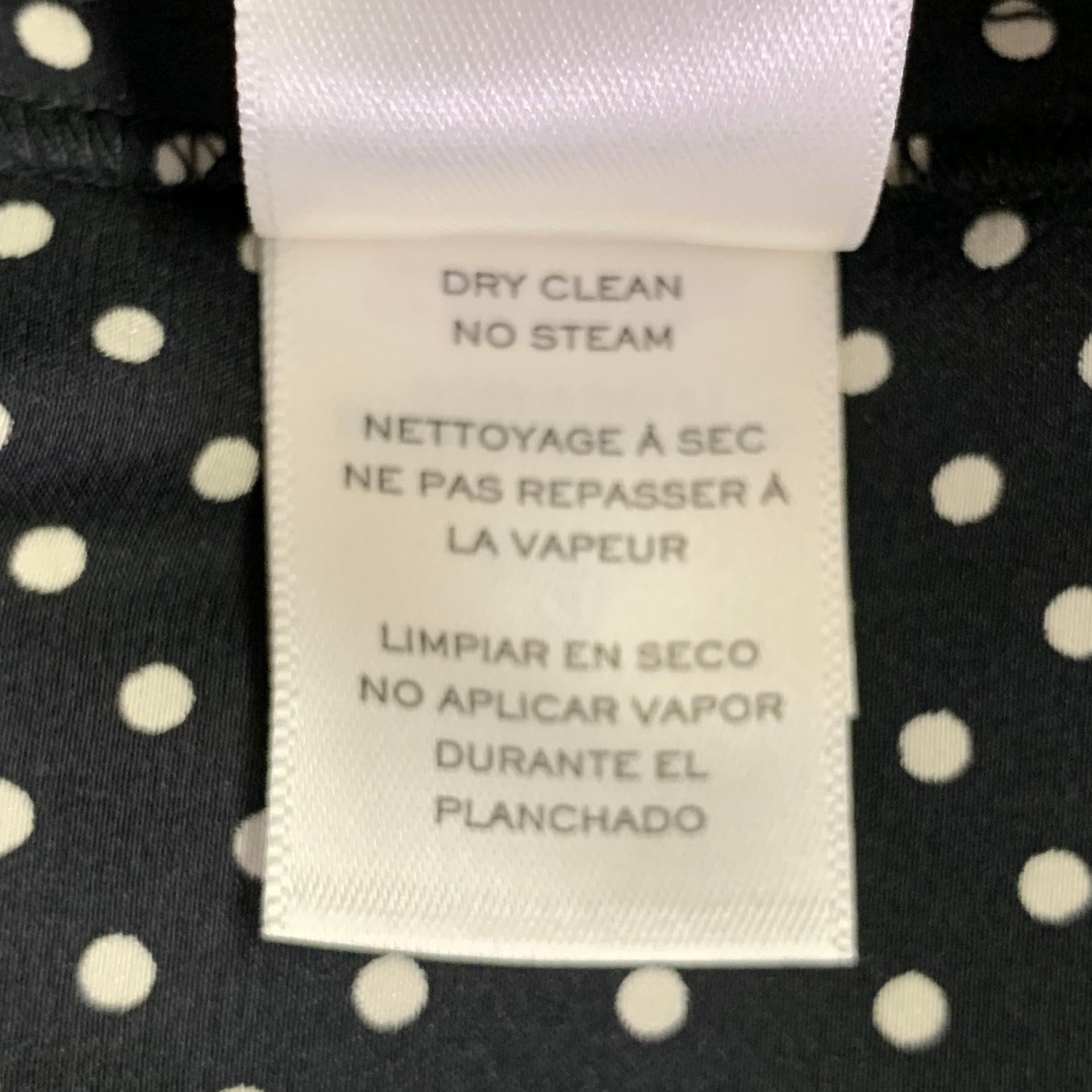 MARC JACOBS Primavera 2020 Taglia 6 Nero Bianco Seta Dot Dot Ruffle Blouse in vendita 3