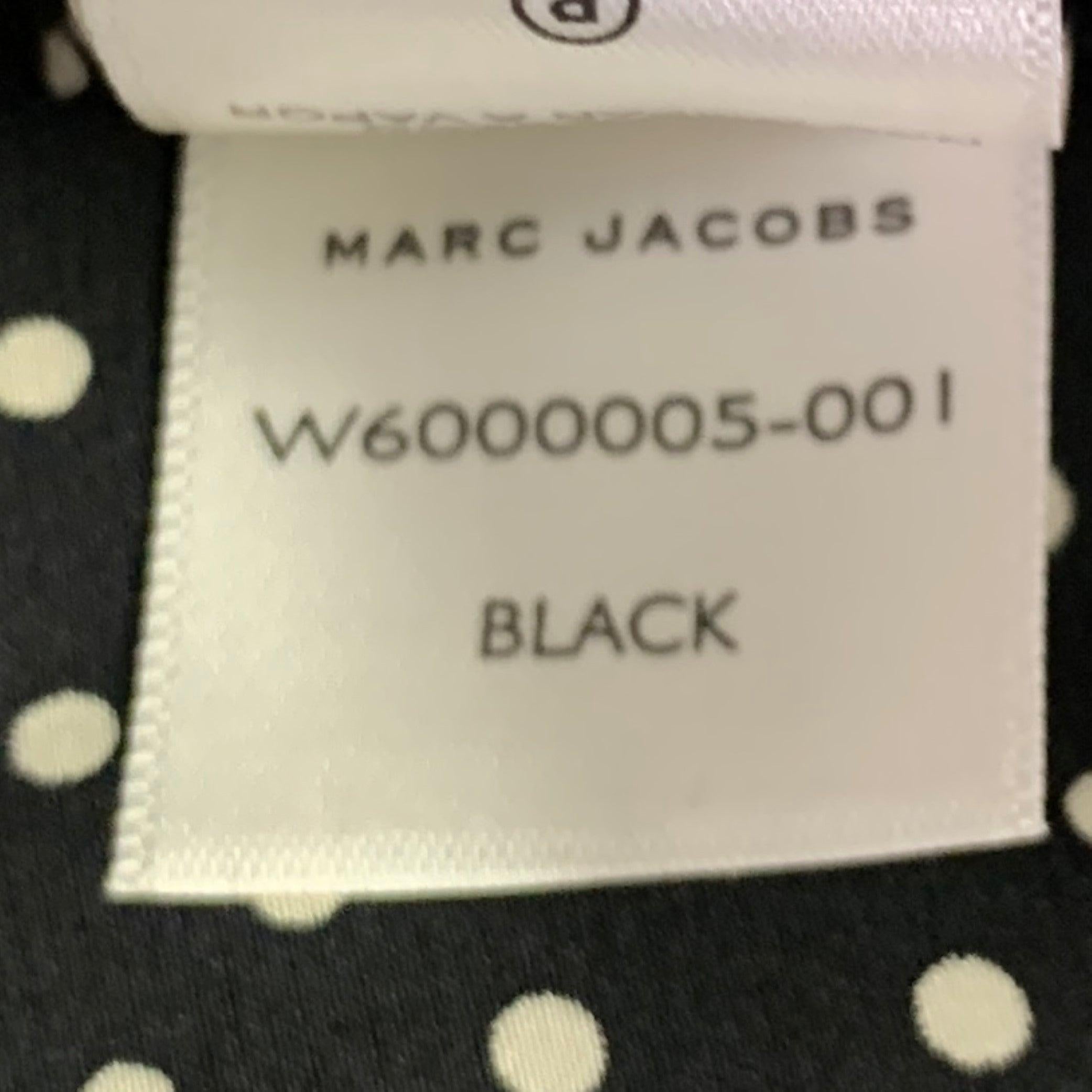 MARC JACOBS Primavera 2020 Taglia 6 Nero Bianco Seta Dot Dot Ruffle Blouse in vendita 4