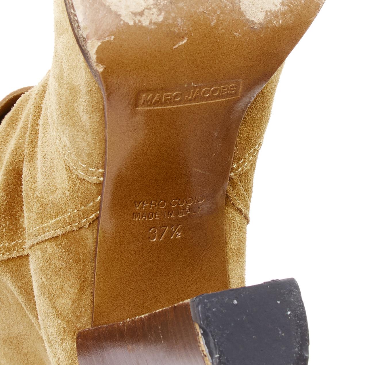 MARC JACOBS bottes western en daim fauve avec nœud à l'arrière EU37.5 en vente 5