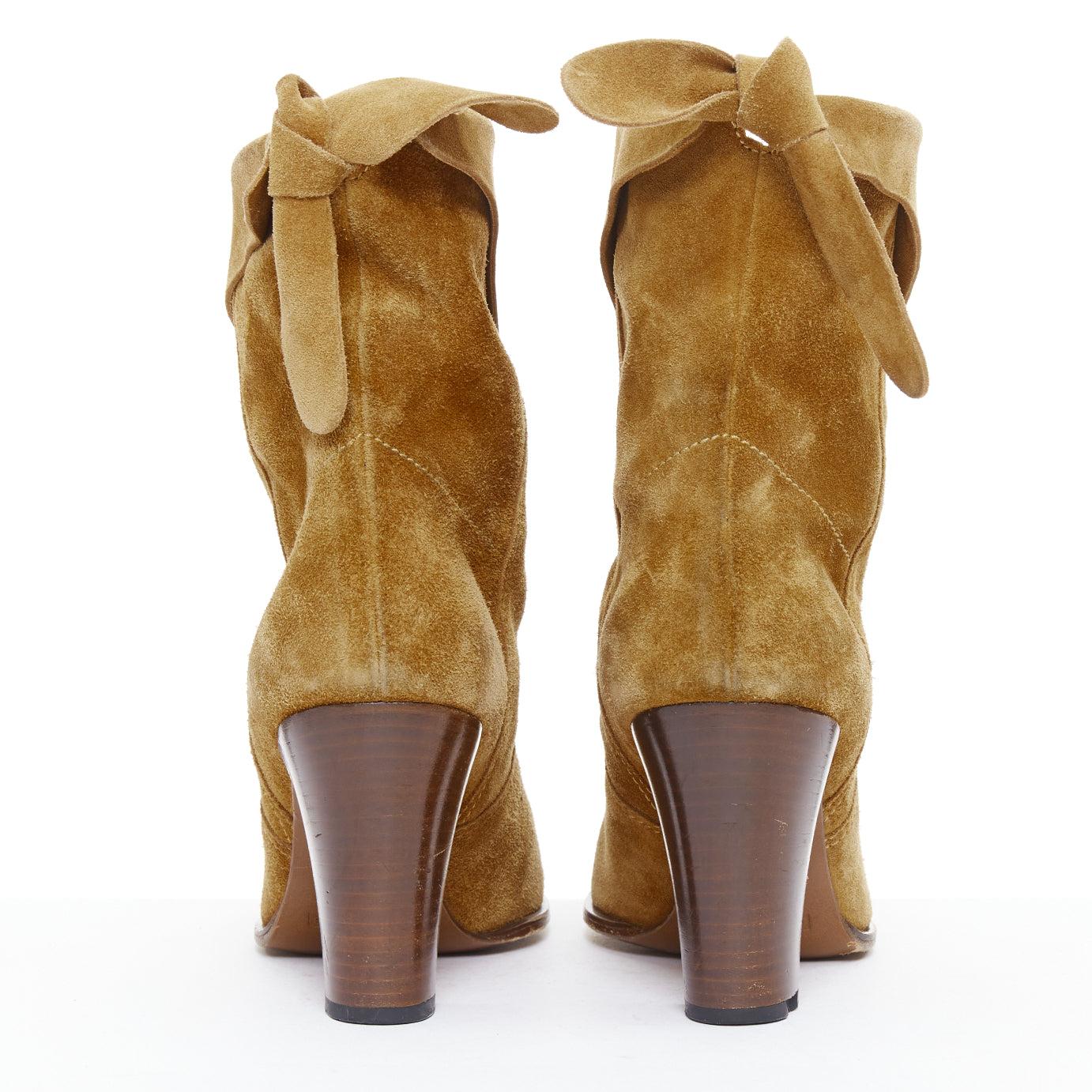 MARC JACOBS bottes western en daim fauve avec nœud à l'arrière EU37.5 Pour femmes en vente