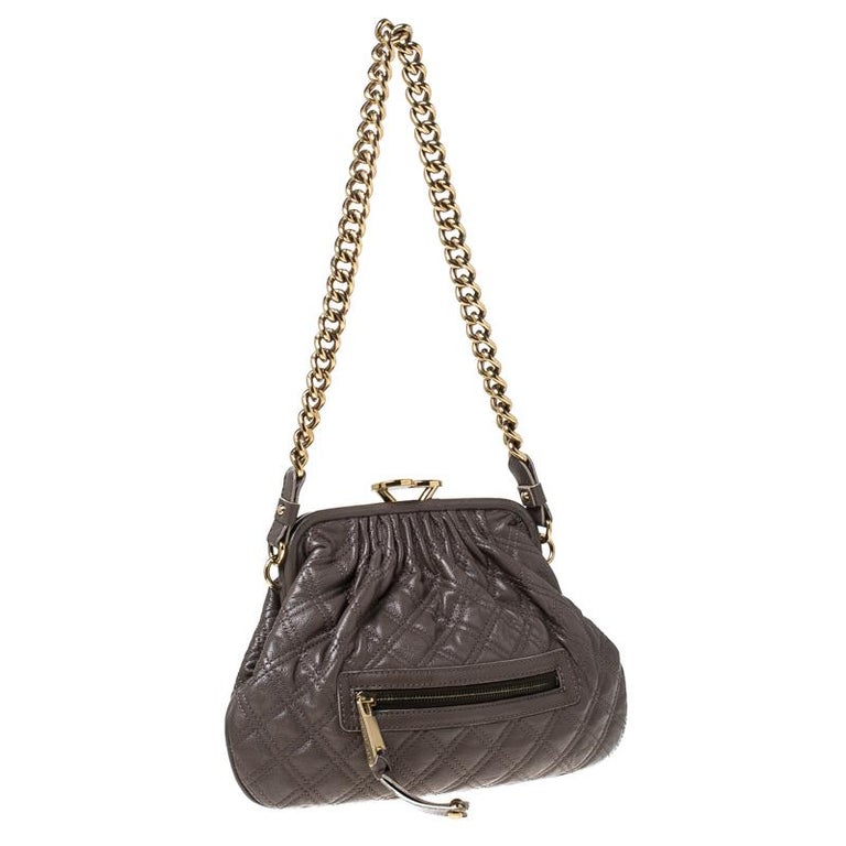 Marc Jacobs Taupe Quilted Leather Little Stam Shoulder Bag For Sale at 1stdibs