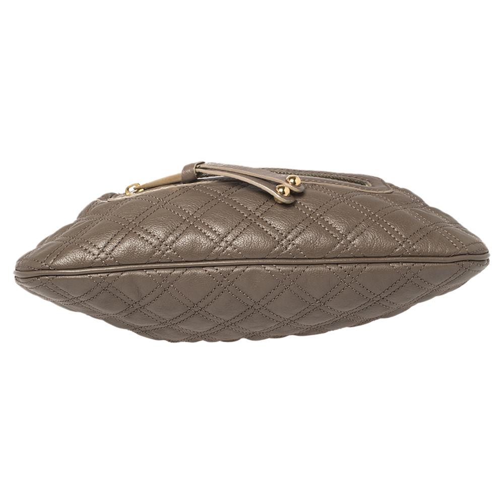Brown Marc Jacobs Taupe Quilted Leather Little Stam Shoulder Bag