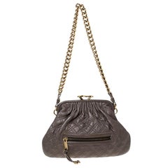 Marc Jacobs Taupe Quilted Leather Little Stam Shoulder Bag