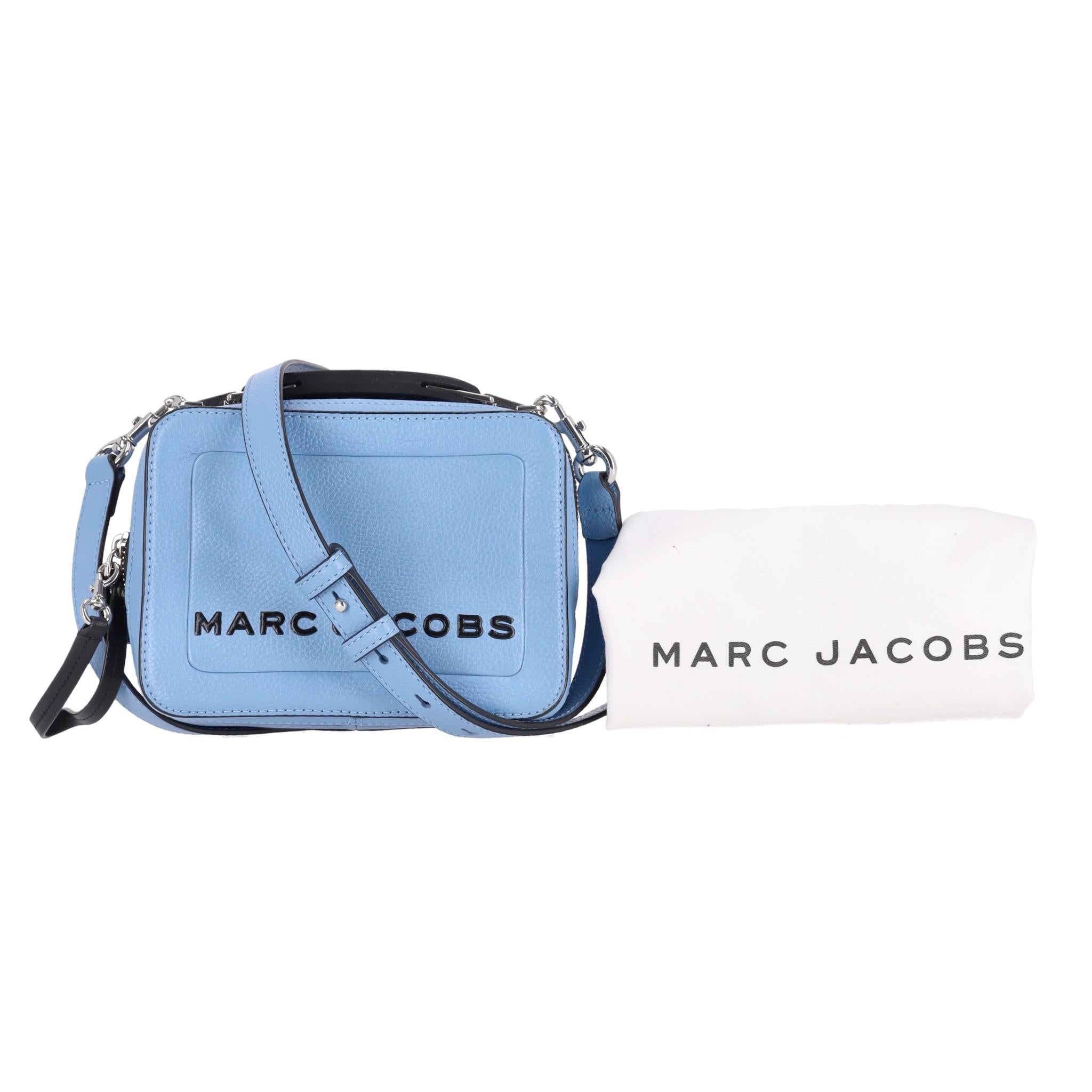 Blue Marc Jacobs The Box Leather Crossbody Bag