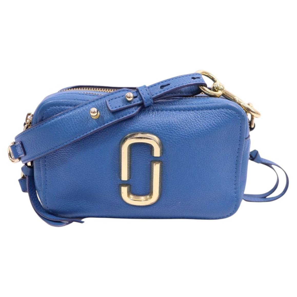Marc Jacobs: borsa a forma di macchina fotografica in pelle blu “The Snapshot” in vendita
