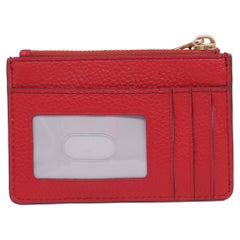 Portacarte Marc Jacobs con cerniera superiore in pelle rossa
