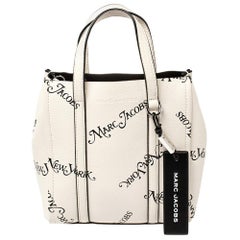 Used Marc Jacobs White/Black Leather New York Magazine Tag Tote