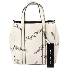 Marc Jacobs White/Black Leather New York Magazine Tag Tote