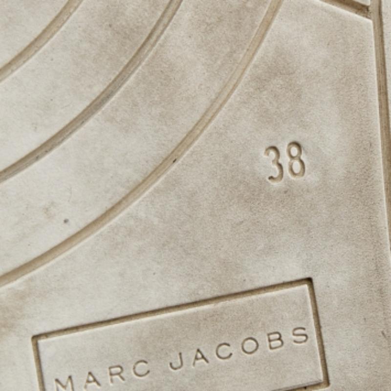 Marc Jacobs White Canvas Patches And Embellished Mercer Slip On Sneakers Size 38 For Sale 1