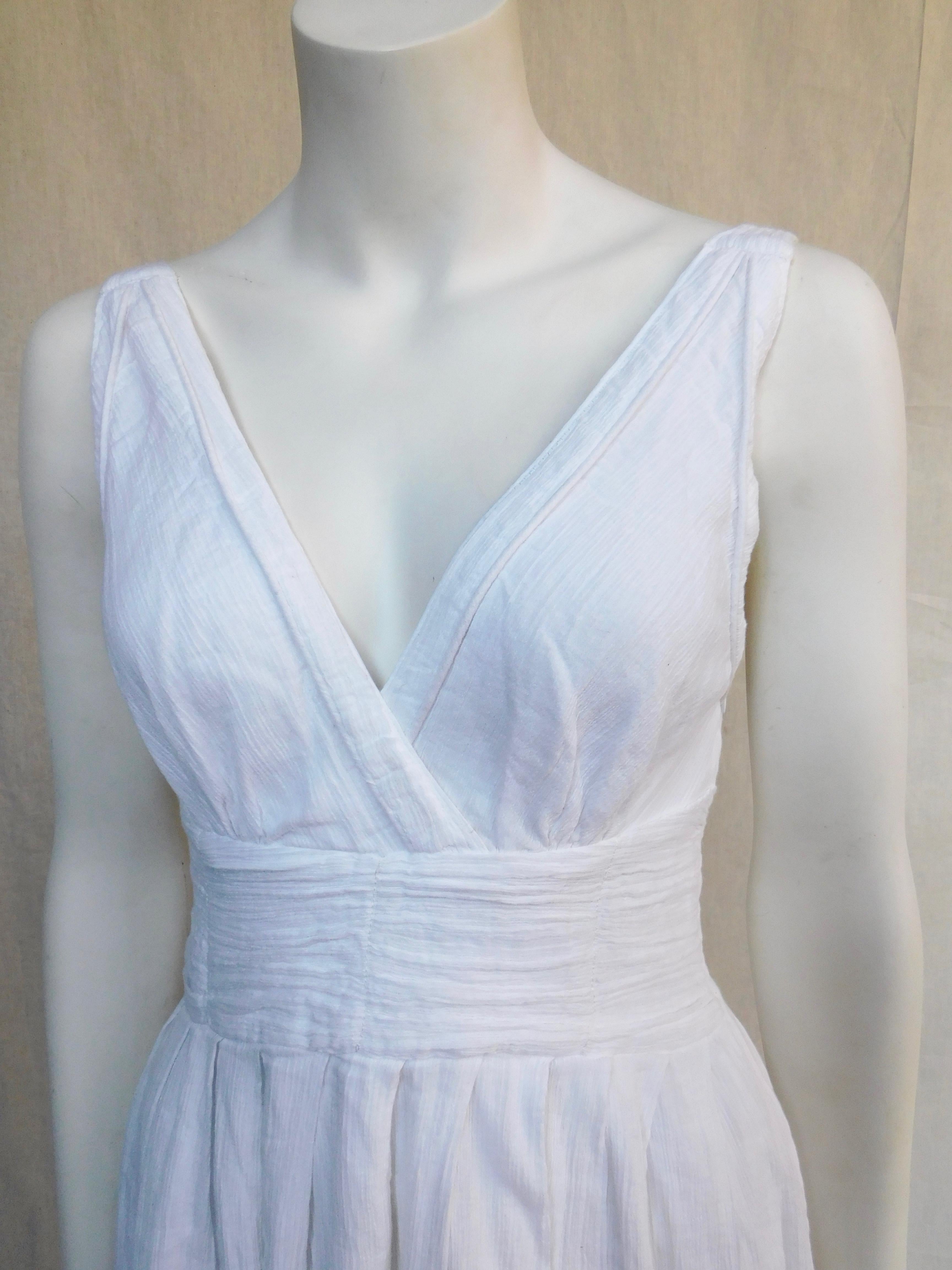  Marc Jacobs gauzy white cotton dress in a simple but sexy Greek goddess style.
The perfect vacation dress!