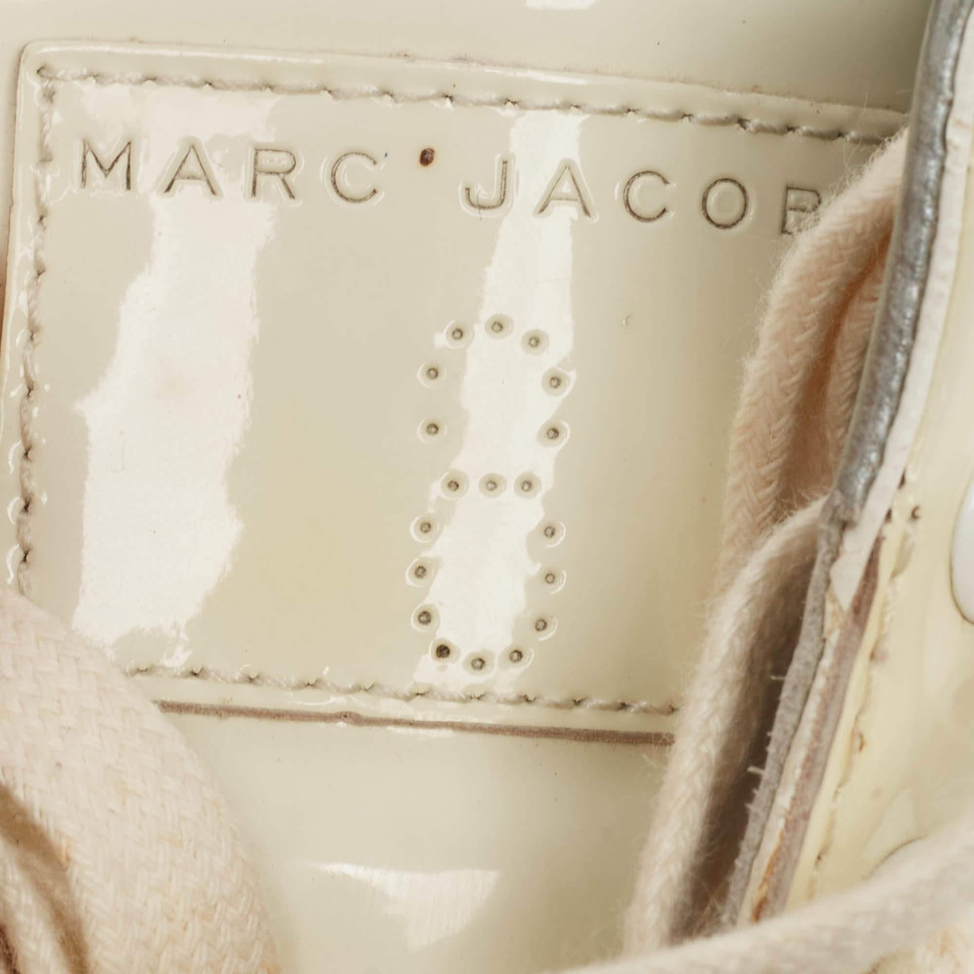 Marc Jacobs White Patent Leather Low Top Sneakers Size 42 For Sale 3