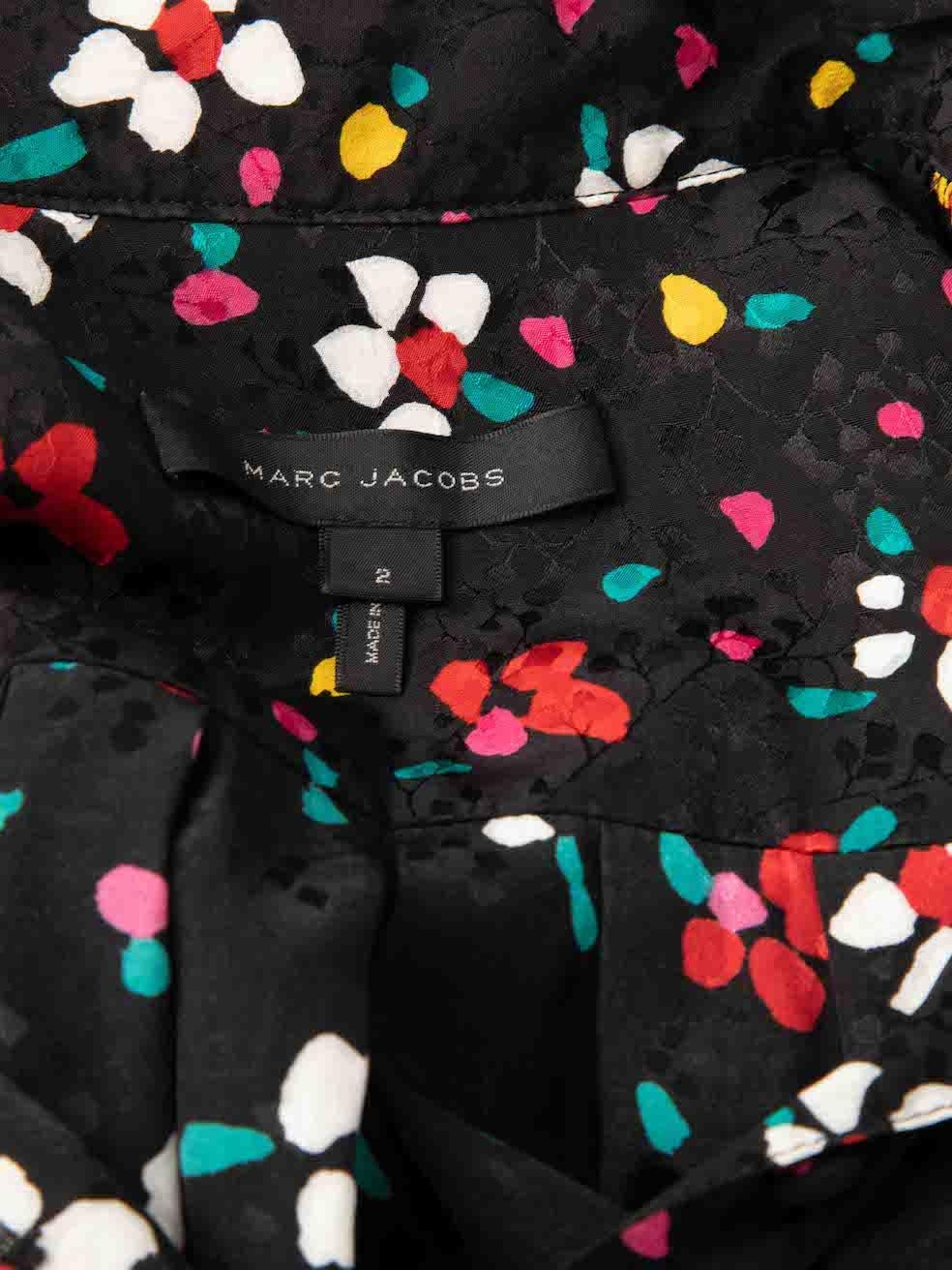Marc Jacobs Women's Black Floral Printed Long Sleeve Shirt Dress 1