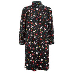 Marc Jacobs Women's Black Floral Printed Long Sleeve Shirt Dress