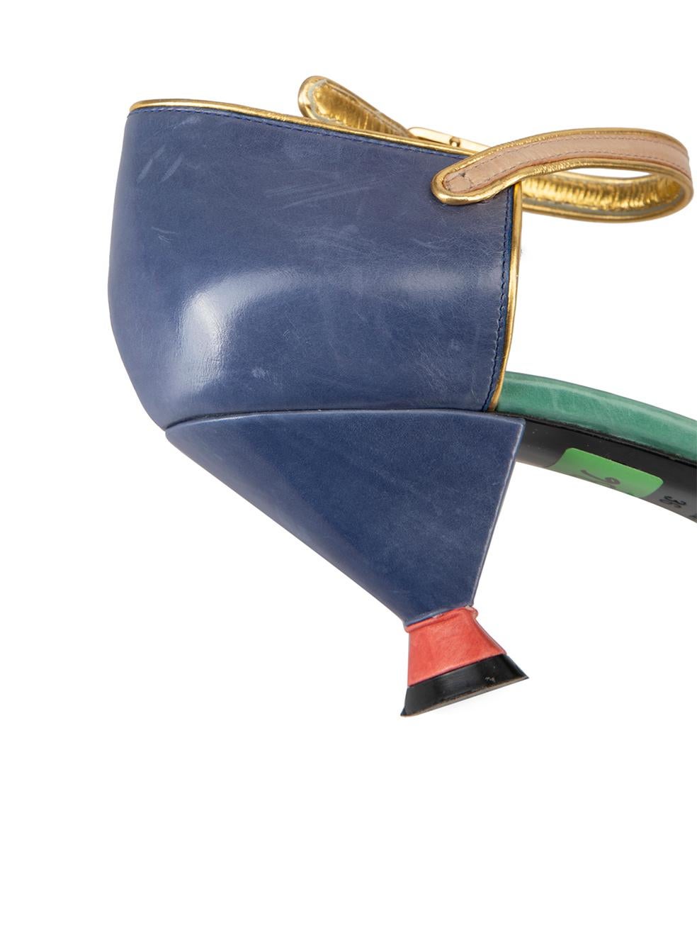 Marc Jacobs Women's Colourblock Leather Gold Accent Heels 2