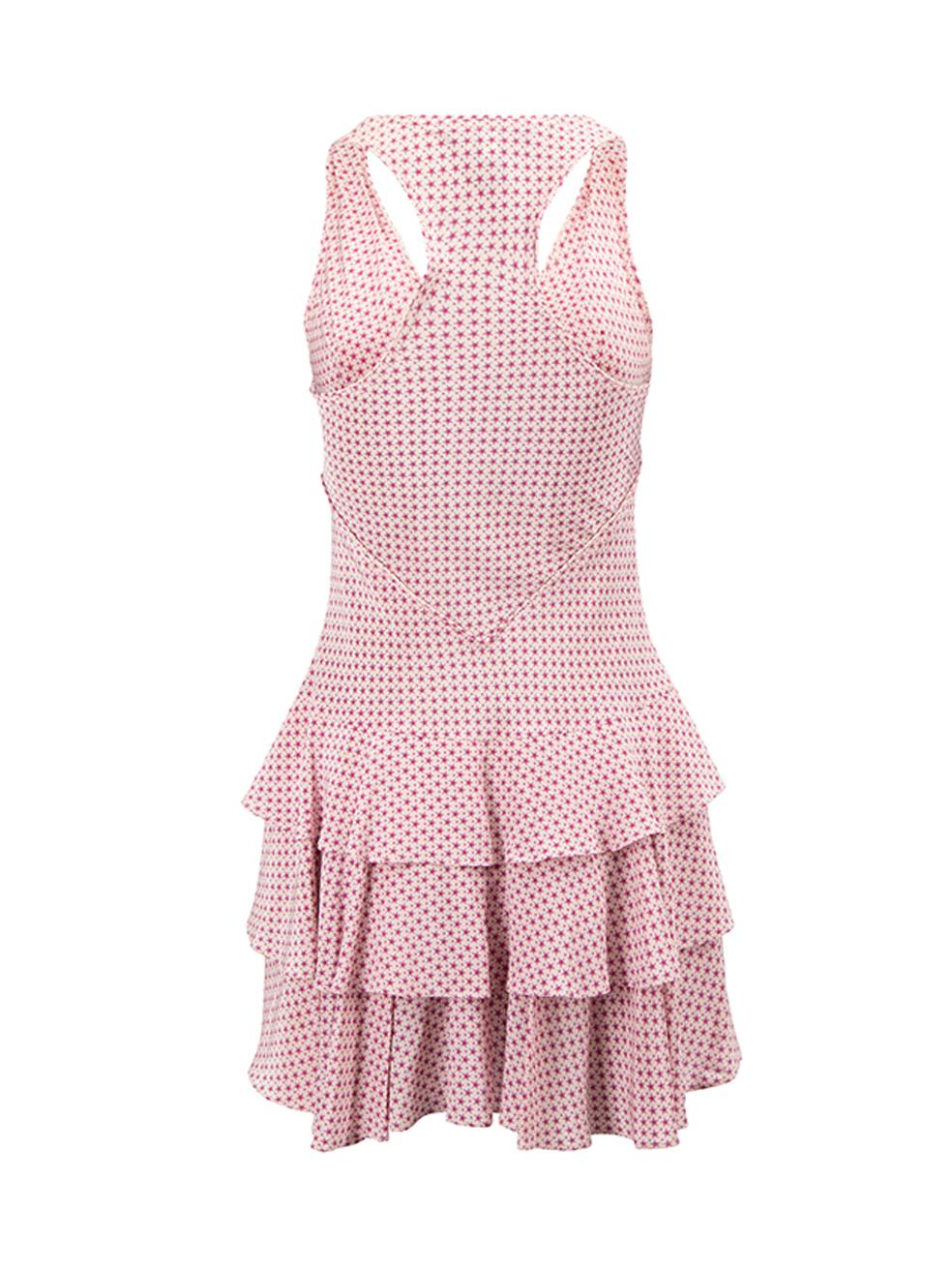 Marc Jacobs Women's Pink Silk Star Print Layered Mini Dress In Good Condition In London, GB