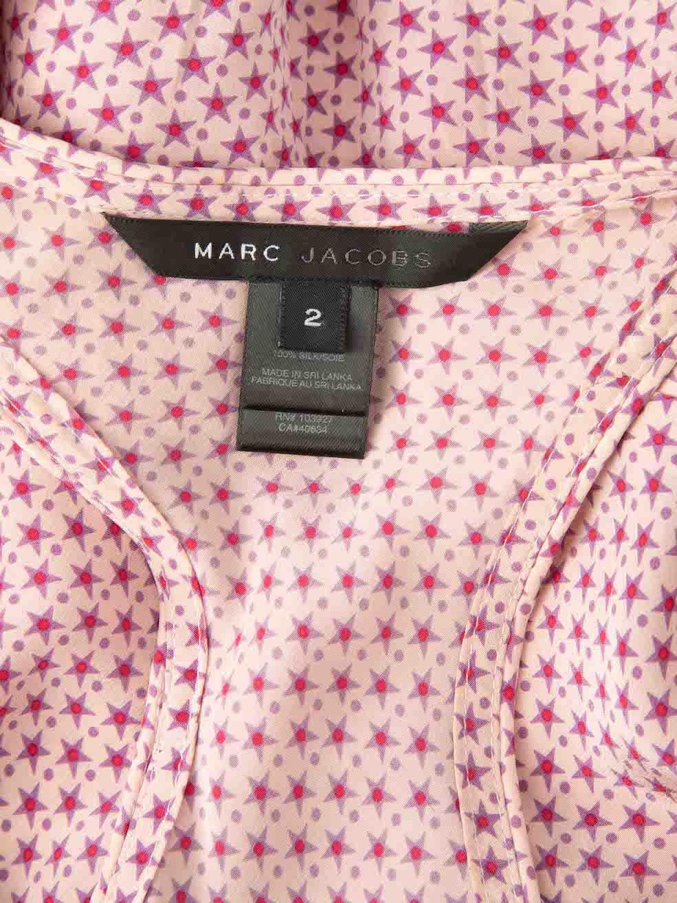 Marc Jacobs Women's Pink Silk Star Print Layered Mini Dress 1