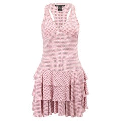 Marc Jacobs Women's Pink Silk Star Print Layered Mini Dress