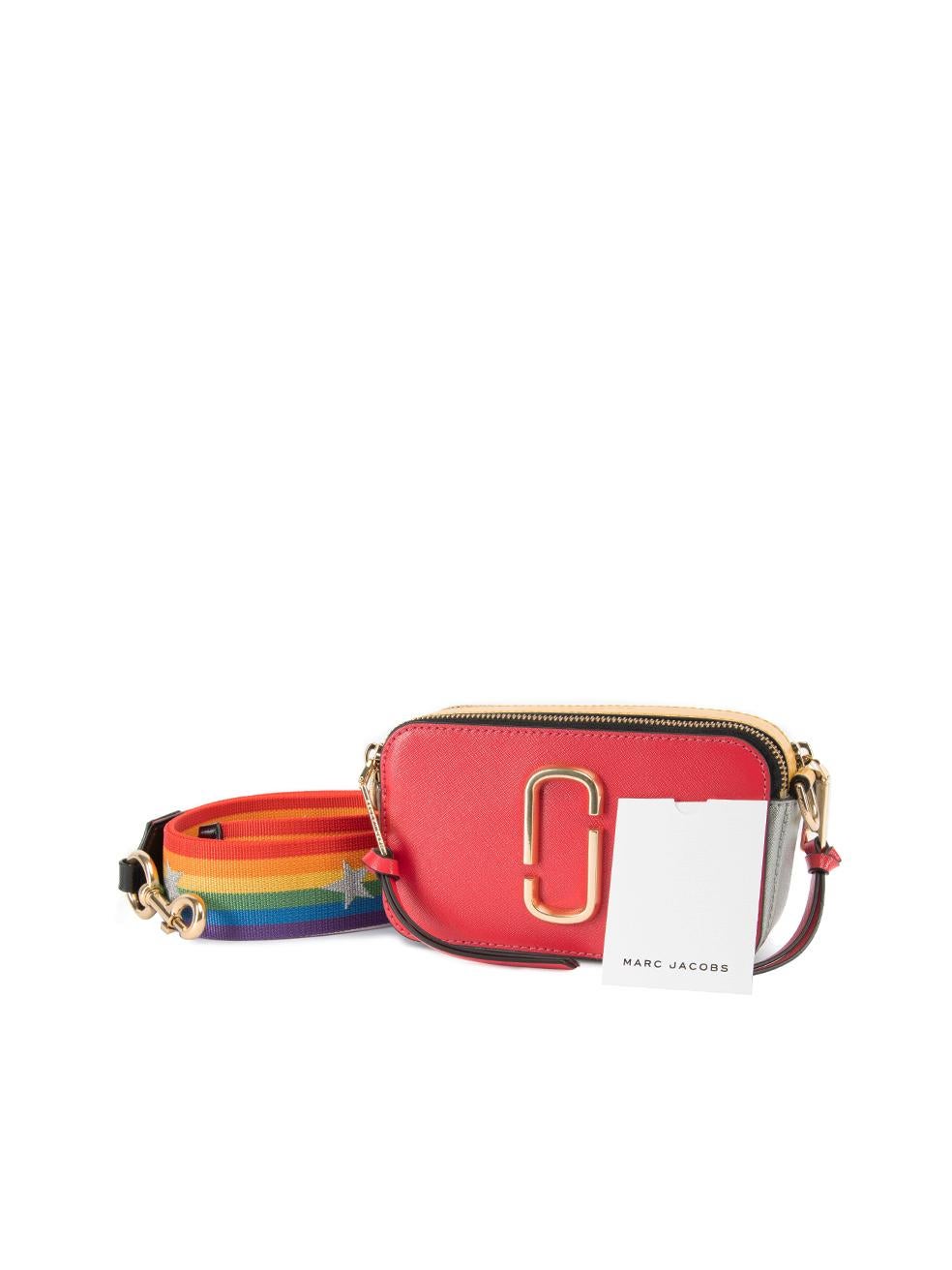 Marc Jacobs Women's Rainbow Strap Colourblock Snapshot Leather Crossbody Bag In New Condition In London, GB