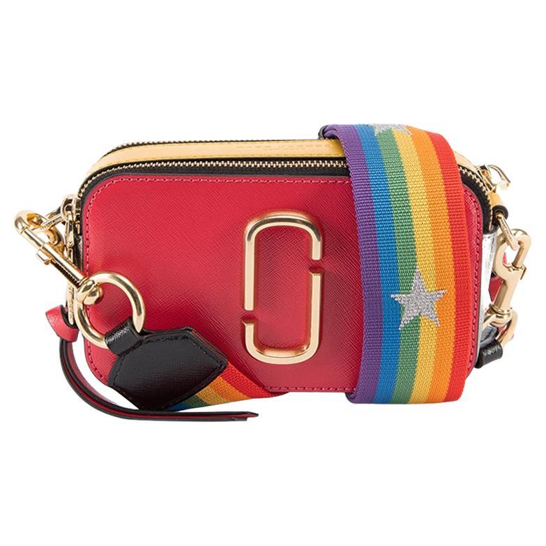 Marc Jacobs Leather Snapshot Crossbody Bag in red